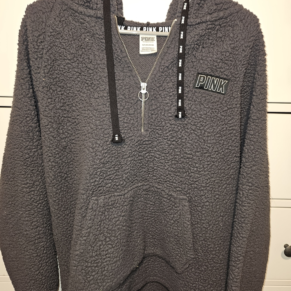 Victoria's Secret Pink Charcoal Sherpa Jacket